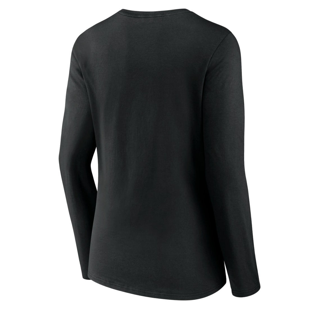Detroit Lions Women's Victory Script V-Neck Long Sleeve T-Shirt Black