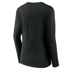 Detroit Lions Women's Victory Script V-Neck Long Sleeve T-Shirt Black