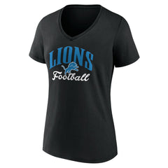 Detroit Lions Women's Victory Script V-Neck T-Shirt Black