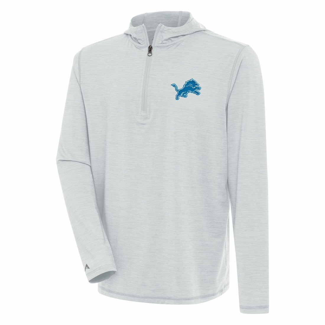 Detroit Lions Antigua Tidy Quarter-Zip Pullover Hoodie Heather Gray