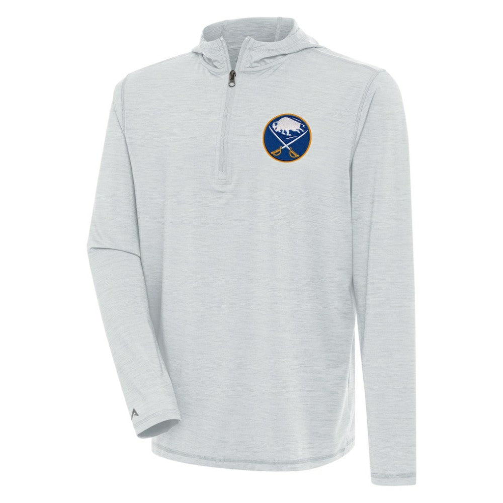 Buffalo Sabres Antigua Tidy Quarter-Zip Pullover Hoodie - Heather Gray - NHL 200939406