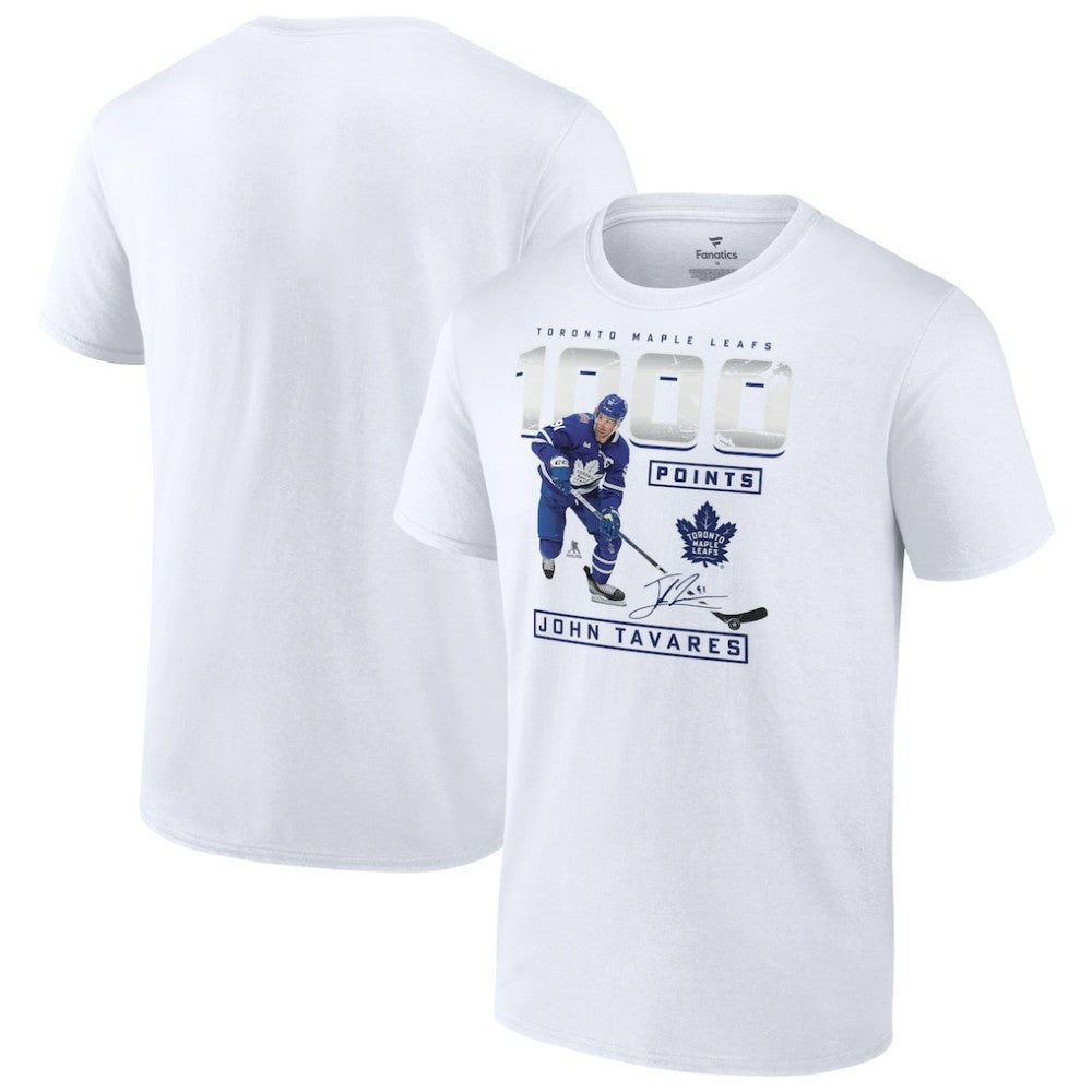John Tavares Toronto Maple Leafs 1,000 Career Points T-Shirt - White - NHL 200946029