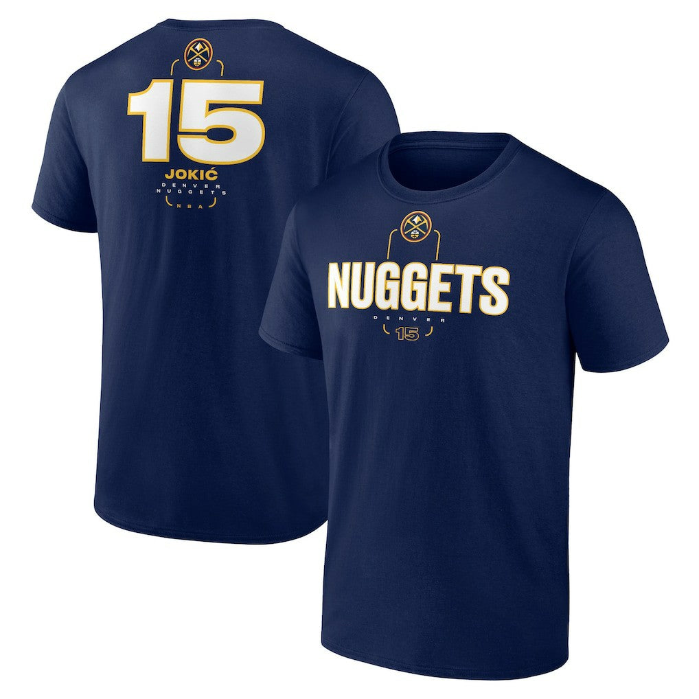 Nikola Jokic Denver Nuggets Behind The Back Name & Number T-Shirt Navy