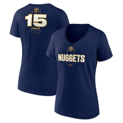 Nikola Jokic Denver Nuggets Women's Behind The Back Name & Number V-Neck T-Shirt Navy
