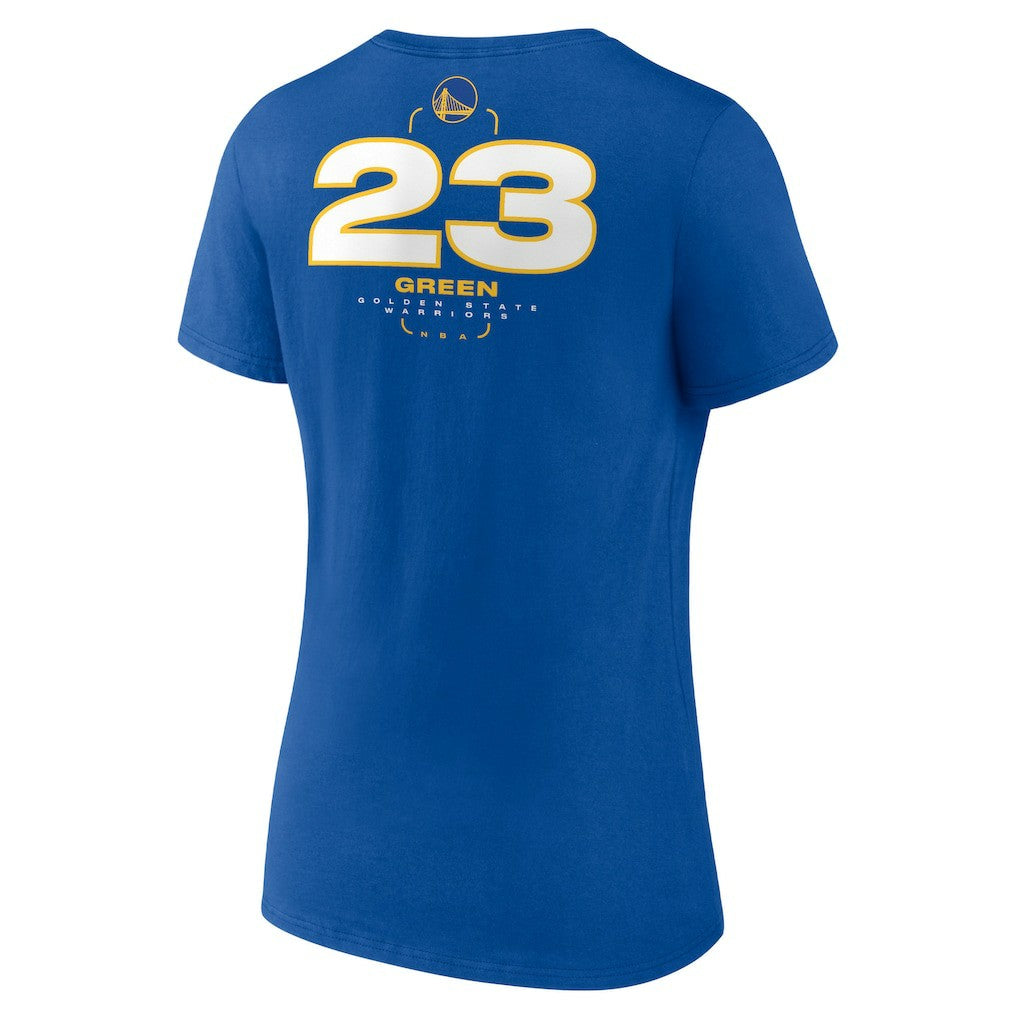 Draymond Green Golden State Warriors Women's Behind The Back Name & Number V-Neck T-Shirt Royal