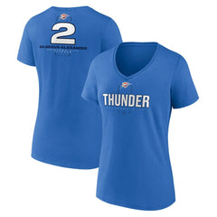 Shai Gilgeous-Alexander Oklahoma City Thunder Women's Behind The Back Name & Number V-Neck T-Shirt Blue