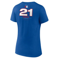 Joel Embiid Philadelphia 76ers Women's Behind The Back Name & Number V-Neck T-Shirt Royal