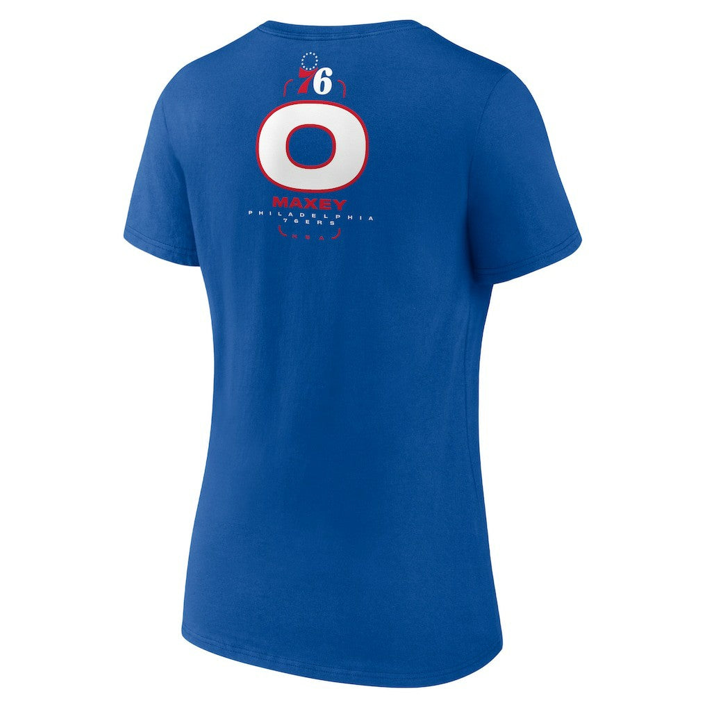 Tyrese Maxey Philadelphia 76ers Women's Behind The Back Name & Number V-Neck T-Shirt Royal