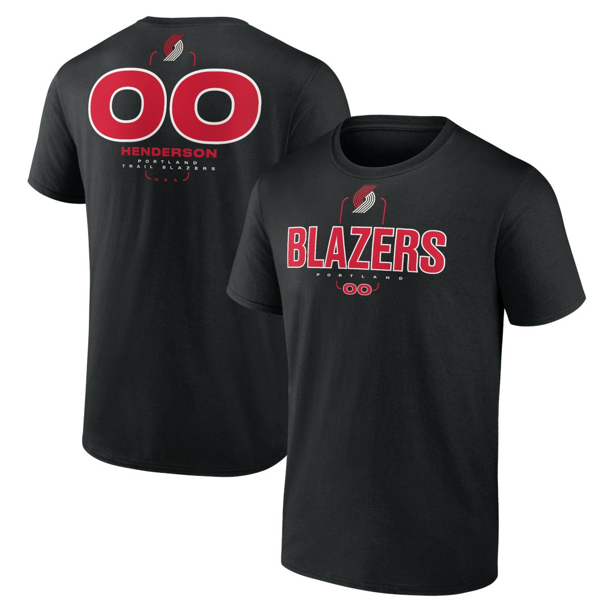 Scoot Henderson Portland Trail Blazers Behind The Back Name & Number T-Shirt Black