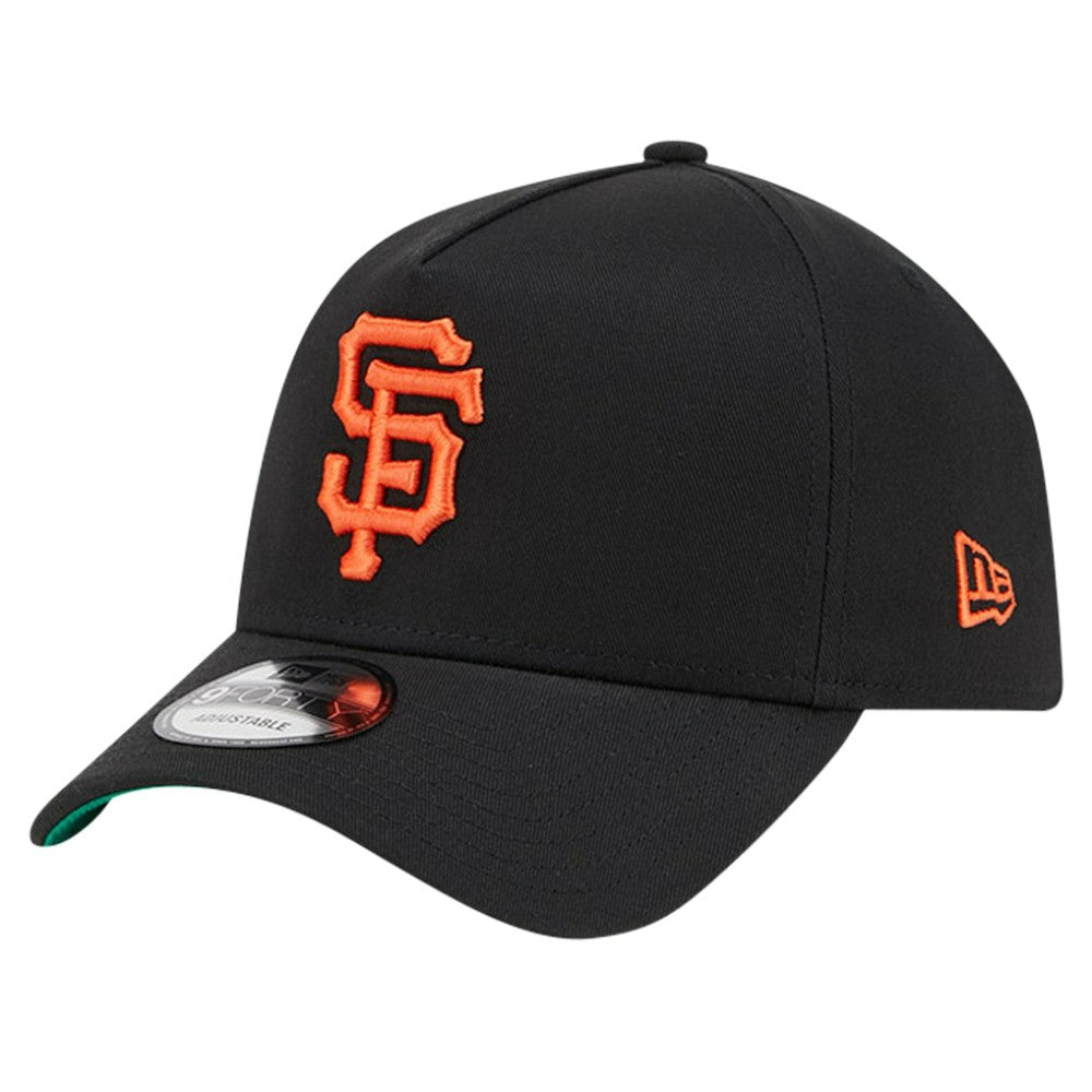 San Francisco Giants New Era Team Color A-Frame 9FORTY Adjustable Hat - Black - New Era Discount