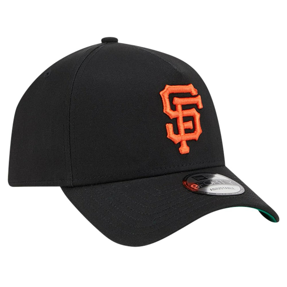 San Francisco Giants New Era Team Color A-Frame 9FORTY Adjustable Hat - Black - New Era Discount