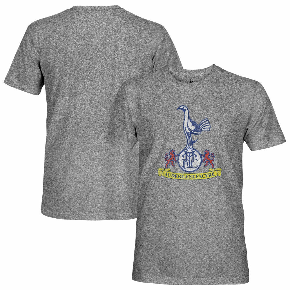 Tottenham Hotspur 1863FC Retro Crest Twisted Tri-Blend Slub T-Shirt Heather Gray