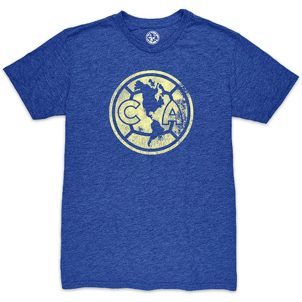 Club America 1863FC Mono Crest Twisted Tri-Blend Slub T-Shirt Heather Royal