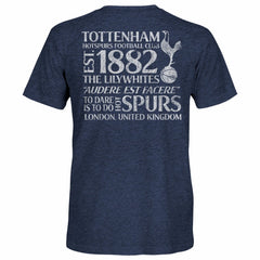 Tottenham Hotspur 1863FC Front Back Text Twisted Tri-Blend Slub T-Shirt Heather Navy