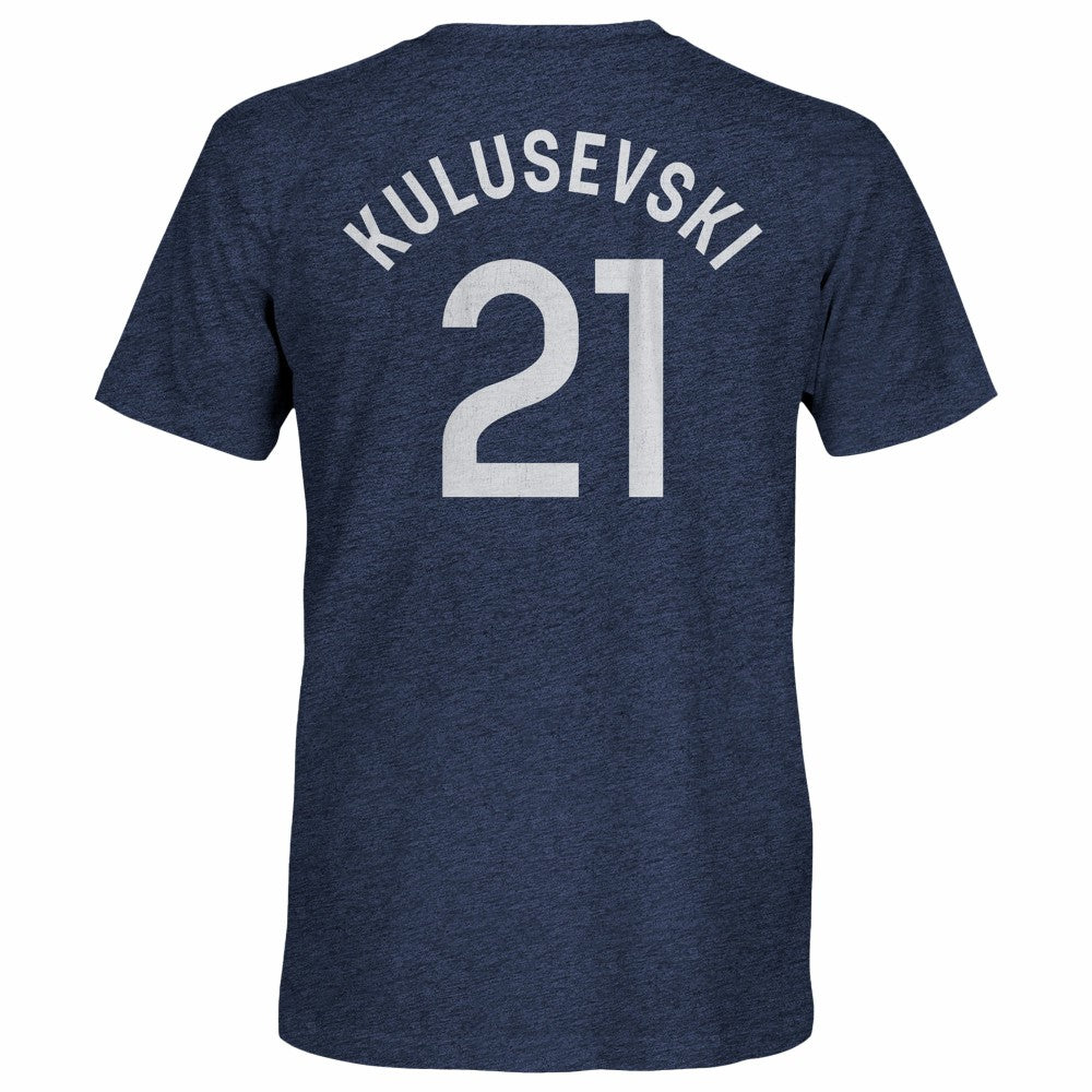 Dejan Kulusevski Tottenham Hotspur 1863FC Player Name & Number Twisted Tri-Blend Slub T-Shirt Heather Navy
