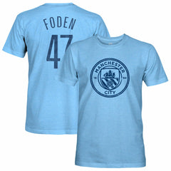 Phil Foden Manchester City 1863FC Player Name & Number Twisted Tri-Blend Slub T-Shirt Sky Blue