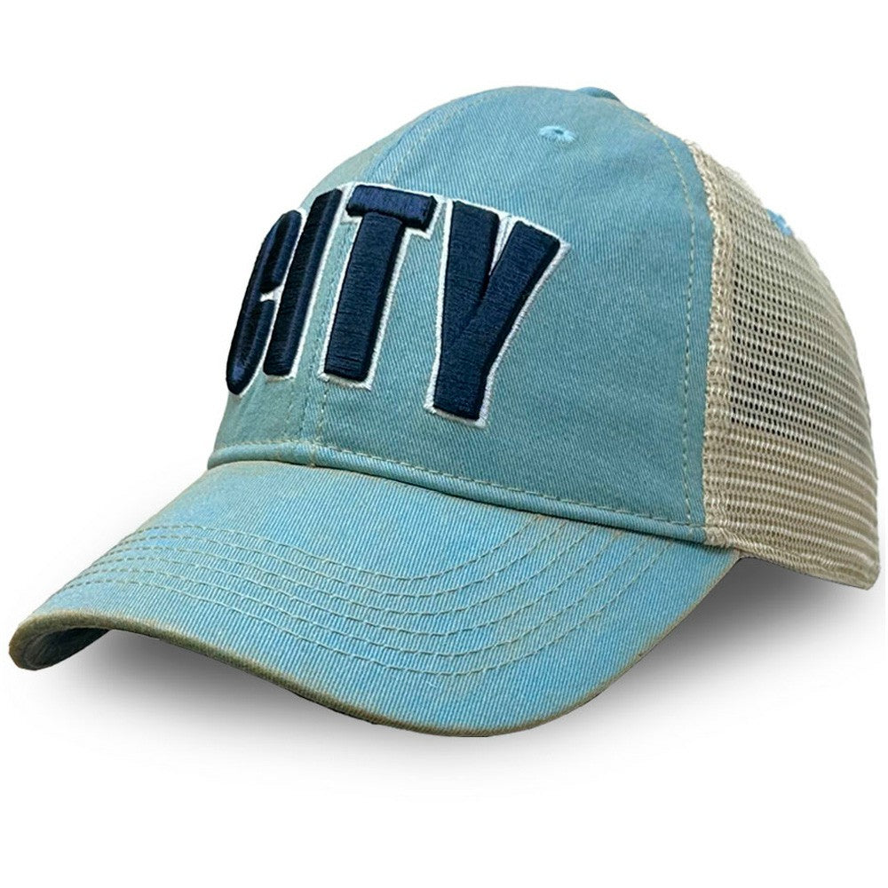 Manchester City 1863FC Washed Trucker Adjustable Hat Sky Blue