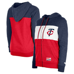 Minnesota Twins New Era Women's Color Block Full-Zip Hoodie Jacket - Navy - New Era Sale