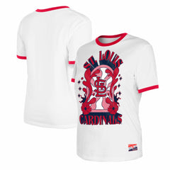 St. Louis Cardinals New Era Women's Oversized Ringer T-Shirt - White - New Era Sale