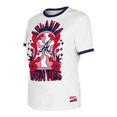 Atlanta Braves New Era Women's Oversized Ringer T-Shirt - White - New Era Discount