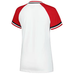 St. Louis Cardinals New Era Women's Jersey Double Binding Raglan V-Neck T-Shirt - White - New Era Lifestyle