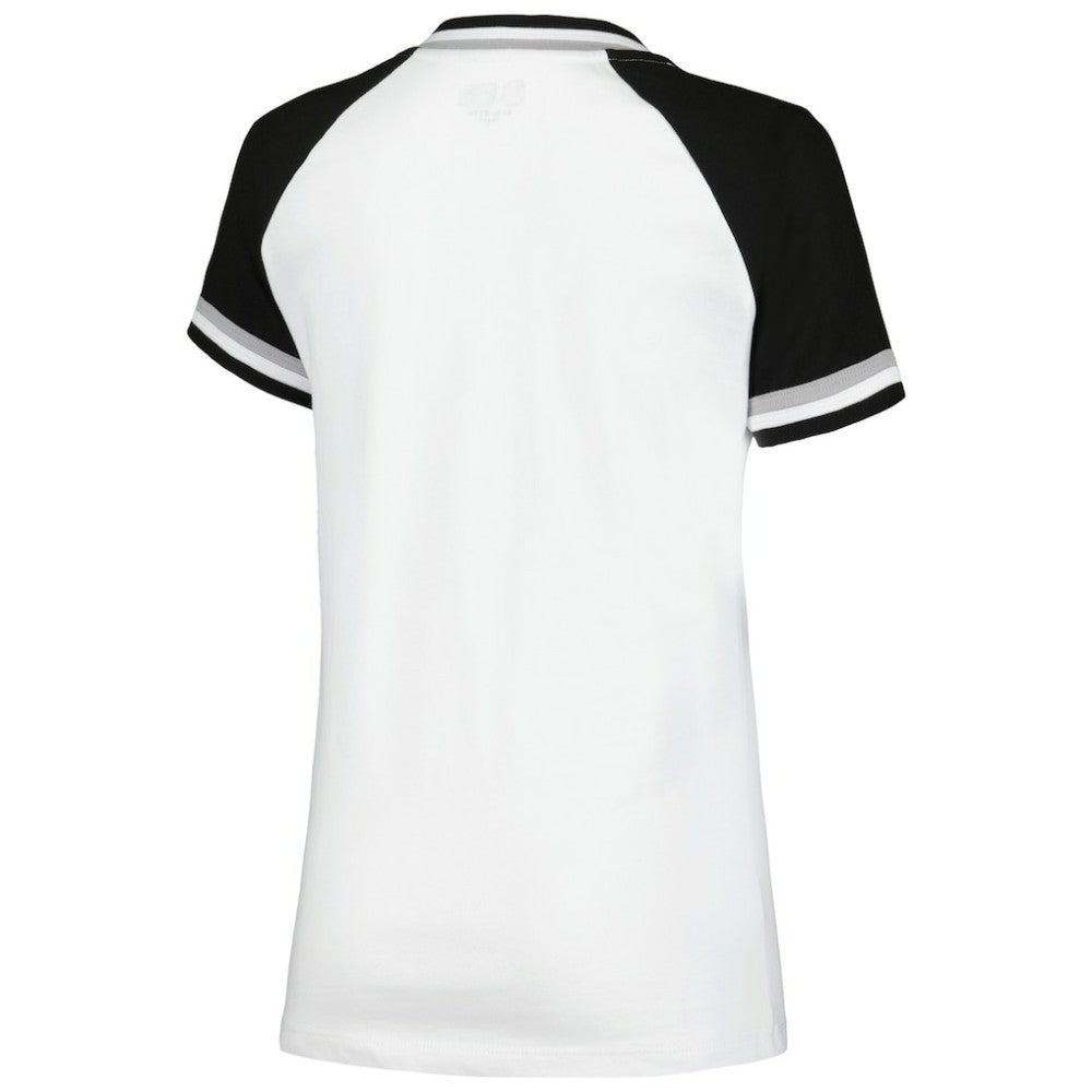 Chicago White Sox New Era Women's Jersey Double Binding Raglan V-Neck T-Shirt - White - New Era Lifestyle