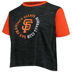 San Francisco Giants New Era Women's Plus Size Crossover Back Cropped T-Shirt - Black - New Era Sale