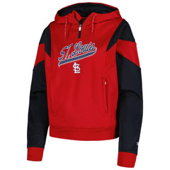 St. Louis Cardinals New Era Women's Color Block Fleece Quarter-Zip Hoodie - Red - New Era Online