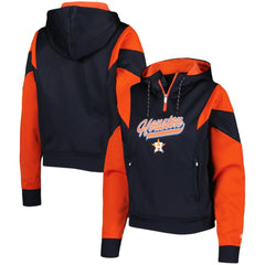 Houston Astros New Era Women's Color Block Fleece Quarter-Zip Hoodie - Navy - New Era Sale