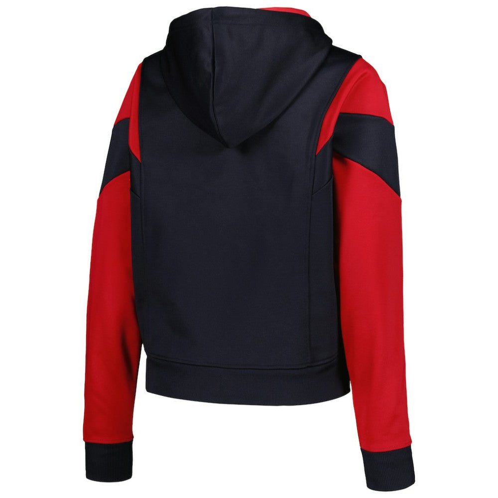 Boston Red Sox New Era Women's Color Block Fleece Quarter-Zip Hoodie - Navy - New Era on Sale