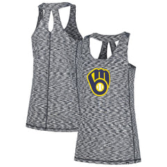 Milwaukee Brewers New Era Women's Space Dye Keyhole Back Tank Top - Navy - New Era Sale