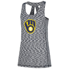Milwaukee Brewers New Era Women's Space Dye Keyhole Back Tank Top - Navy - New Era Sale