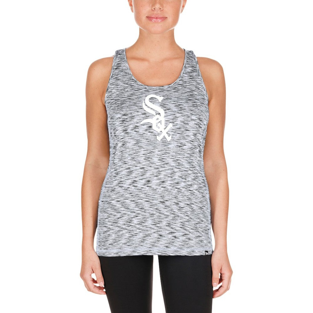 Chicago White Sox New Era Women's Space Dye Keyhole Back Tank Top - Black - New Era Online