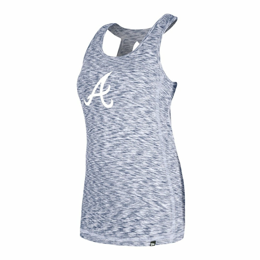 Atlanta Braves New Era Women's Space Dye Keyhole Back Tank Top - Navy - New Era Discount