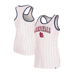 St. Louis Cardinals New Era Women's Sequin Pinstripe Racerback Tank Top - White - New Era Sale