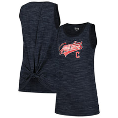 Cleveland Guardians New Era Women's Space-Dye Active Tank Top - Navy - New Era Lifestyle