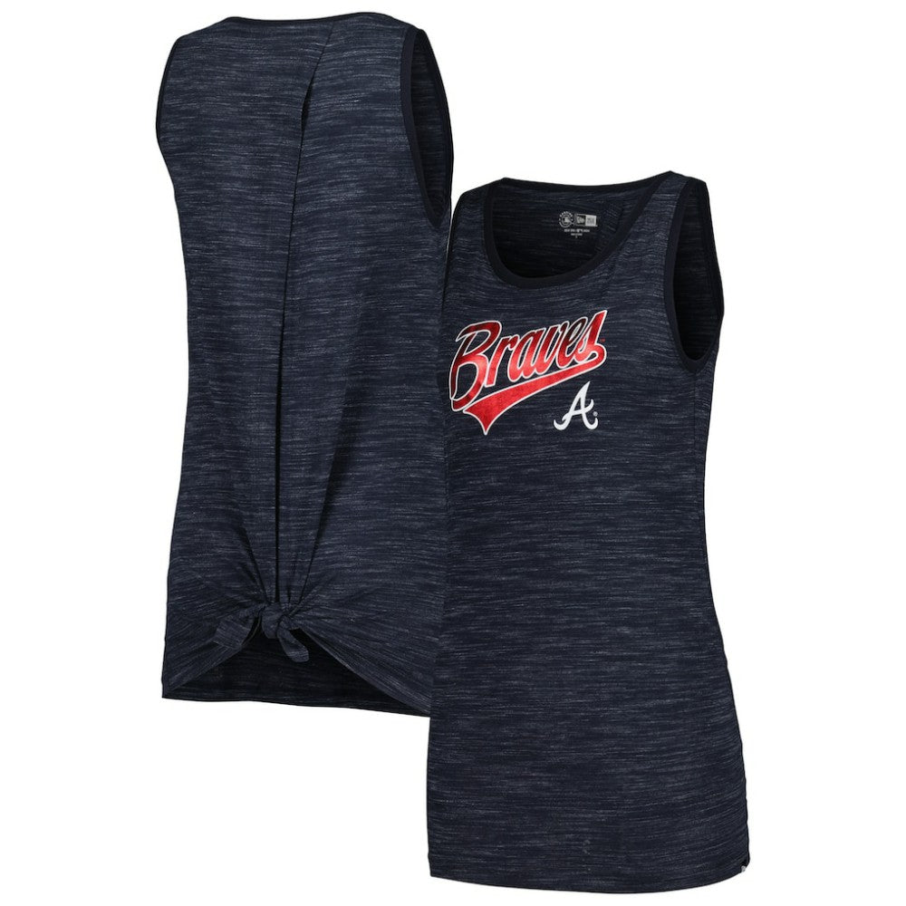 Atlanta Braves New Era Women's Space-Dye Active Tank Top - Navy - New Era Online