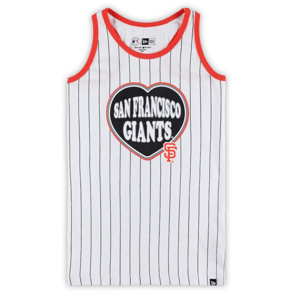 San Francisco Giants New Era Girls Youth Pinstripe Tank Top - White - New Era Lifestyle