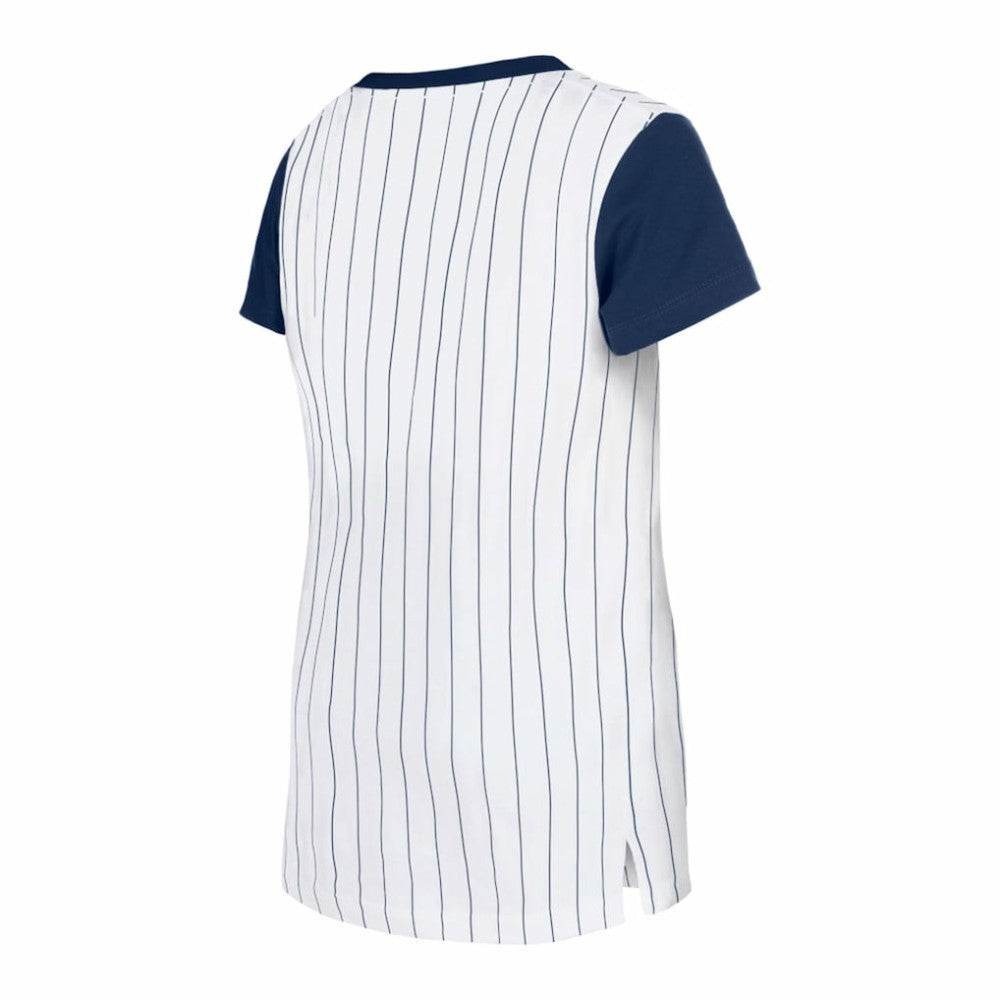 Atlanta Braves New Era Girls Youth Pinstripe T-Shirt - White - New Era on Sale