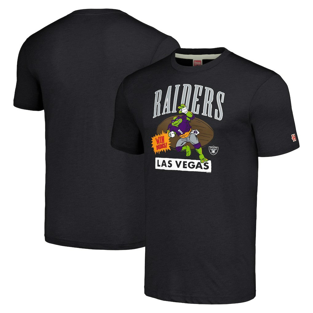 TMNT Donatello x Las Vegas Raiders Homage Tri-Blend T-Shirt Charcoal
