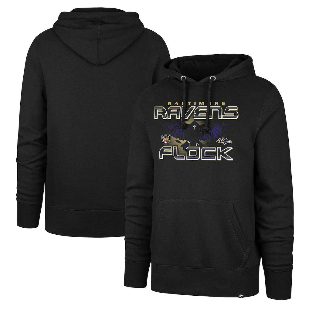 47 brand Baltimore Ravens '47 Ravens Flock Regional Headline Pullover Hoodie Black