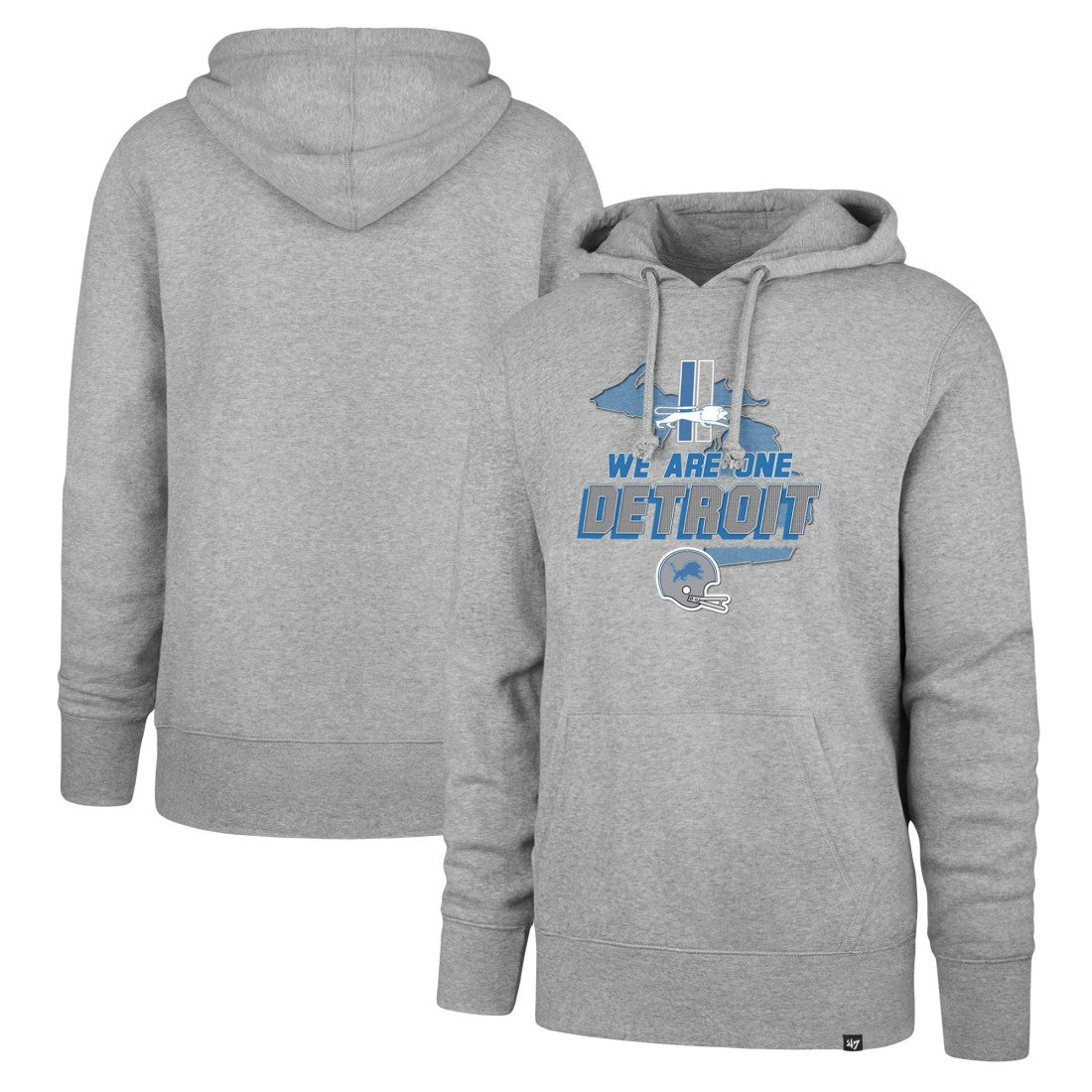 47 brand Detroit Lions '47 We Are One Regional Headline Pullover Hoodie Gray