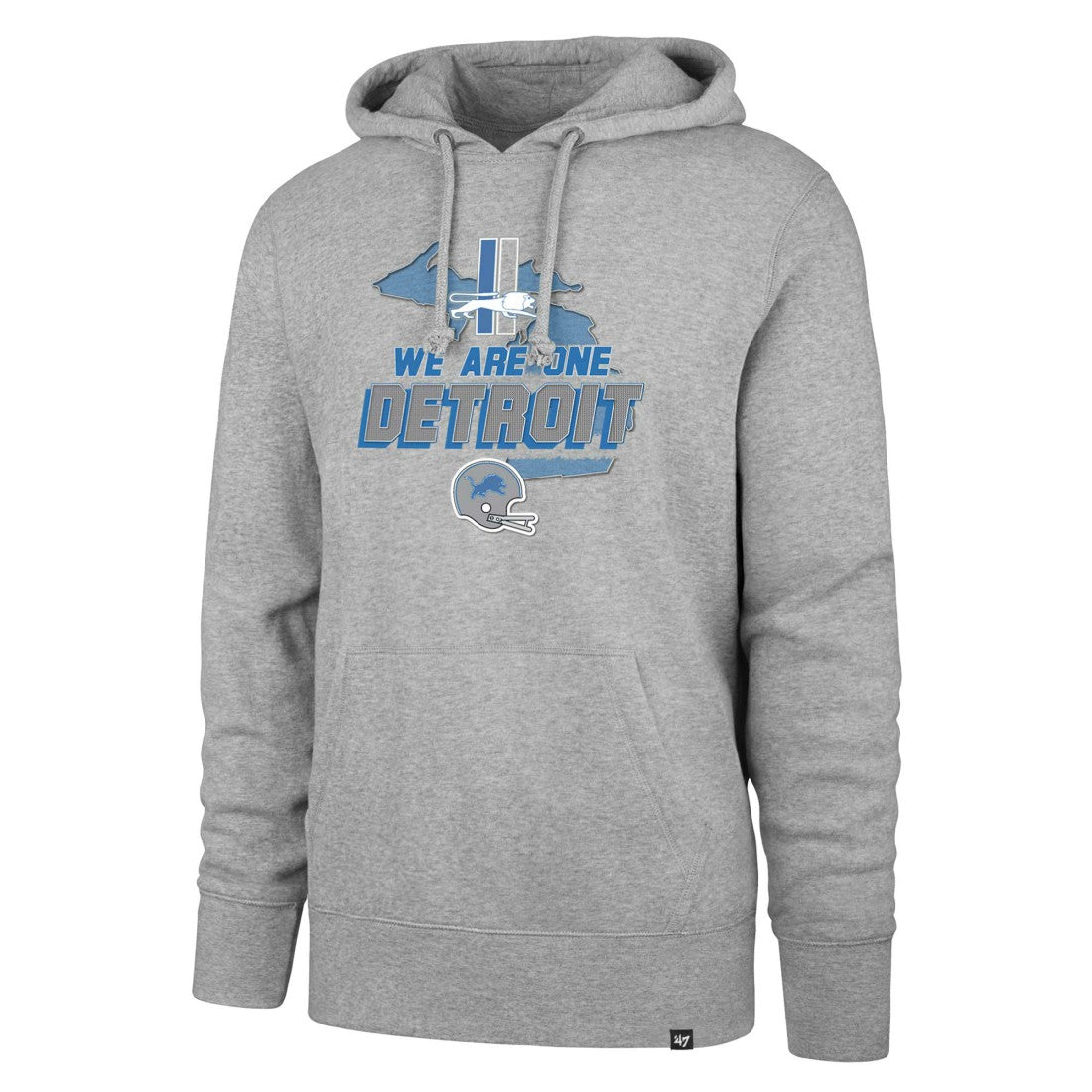 47 brand Detroit Lions '47 We Are One Regional Headline Pullover Hoodie Gray