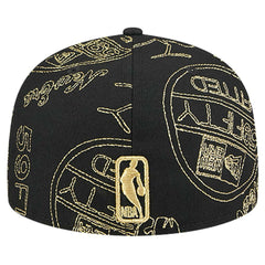Philadelphia 76ers 59FIFTY Day Allover Print Stencil Fitted Hat Black | New Era US