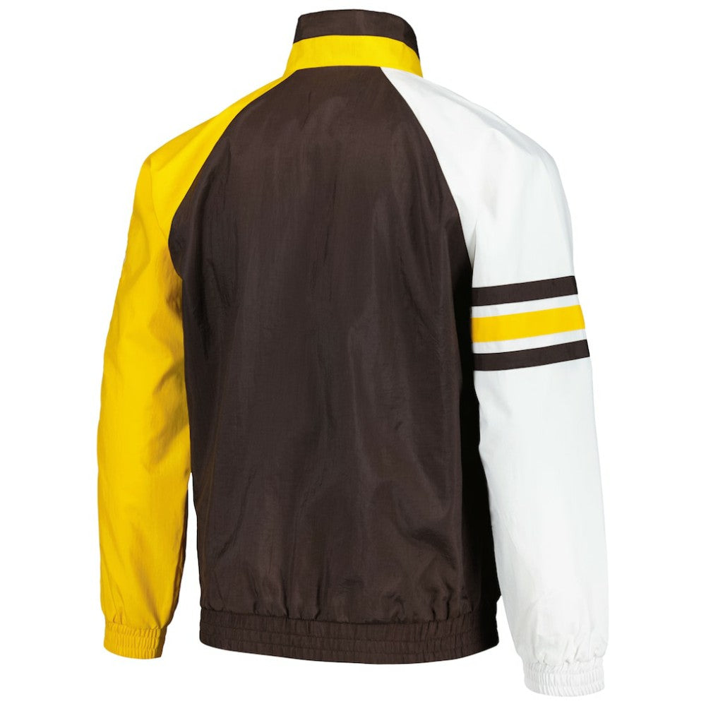 San Diego Padres Starter Elite Raglan Half-Zip Jacket - Brown/Gold - MLB Sale