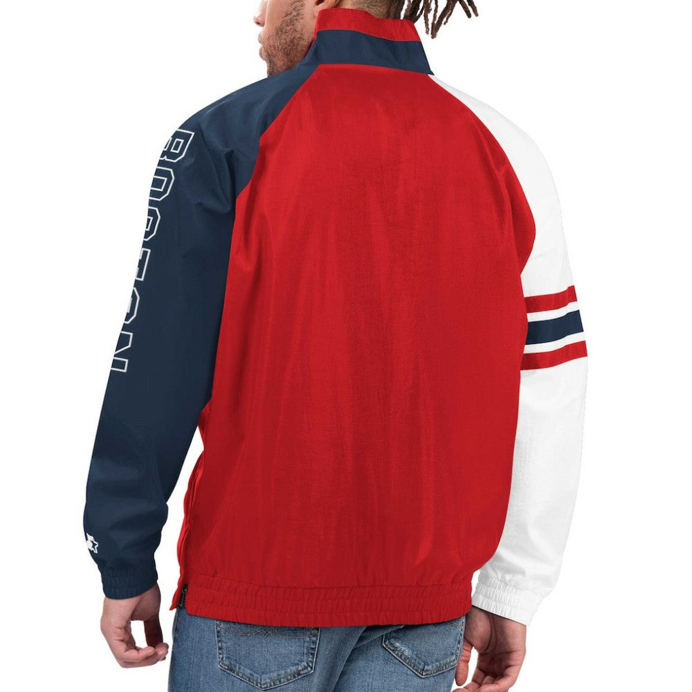 Boston Red Sox Starter Elite Raglan Half-Zip Jacket - Red/Navy - MLB Lifestyle