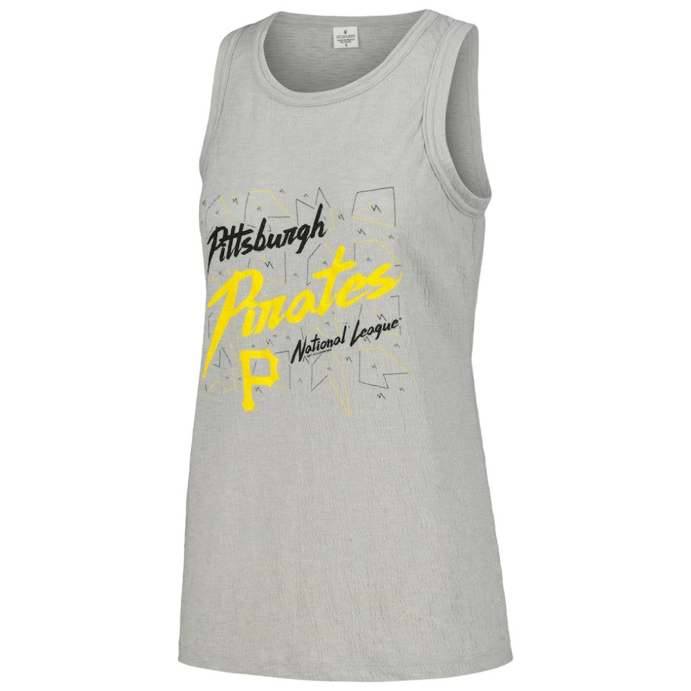 Pittsburgh Pirates Soft as a Grape Women's Gauze High Neck Tank Top - Gray - MLB Sale