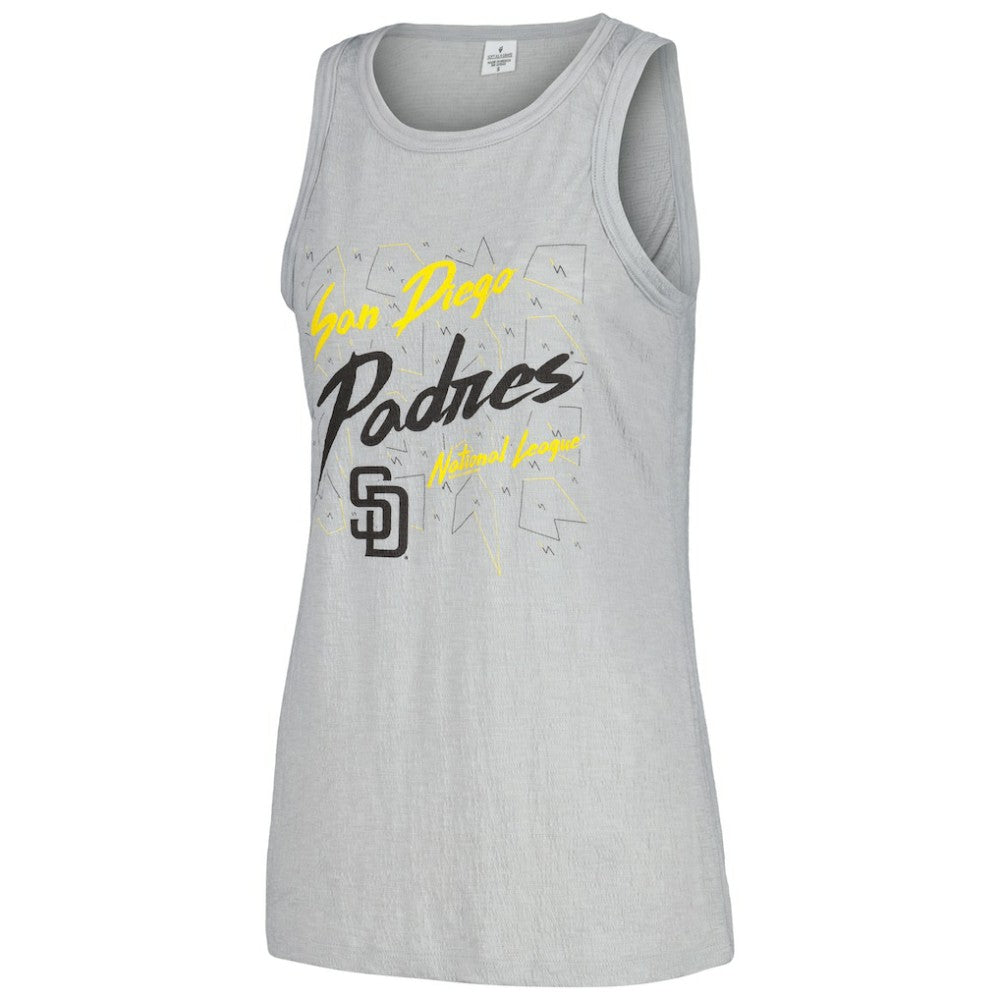 San Diego Padres Soft as a Grape Women's Gauze High Neck Tank Top - Gray - MLB Online