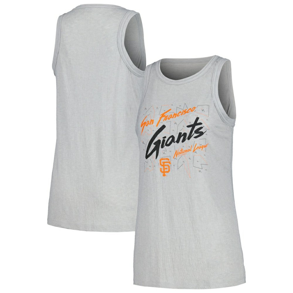 San Francisco Giants Soft as a Grape Women's Gauze High Neck Tank Top - Gray - MLB on Sale