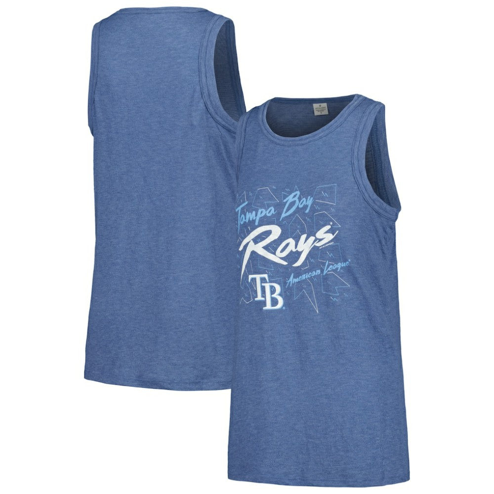 Tampa Bay Rays Soft as a Grape Women's Gauze High Neck Tank Top - Navy - MLB Lifestyle